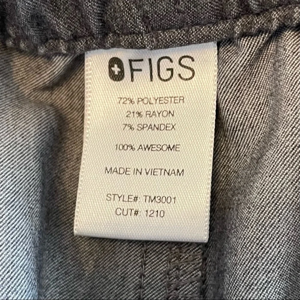Figs Cairo cargo heather gray scrub pants sz medium
